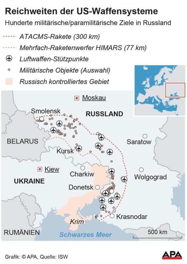 Angriff mit US-Raketen: Russland droht Ukraine mit "entsprechender" Antwort