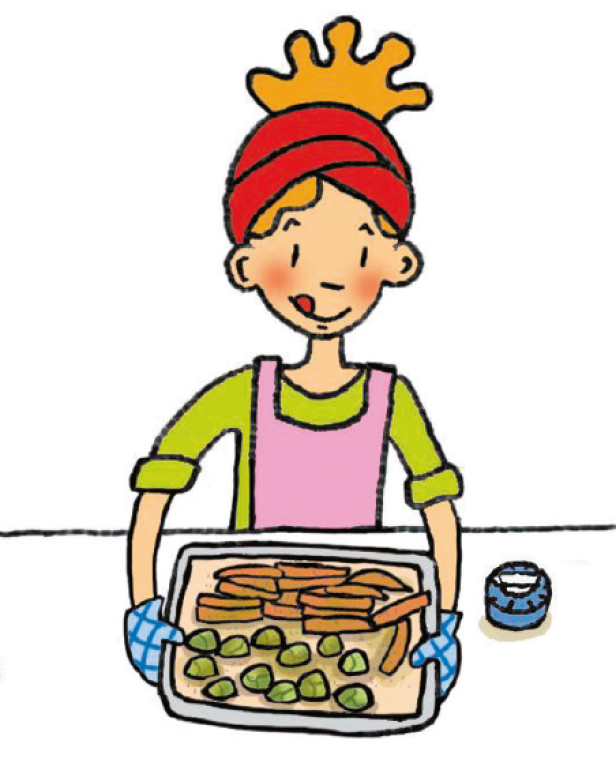 Lilli kocht Ofengemüse.