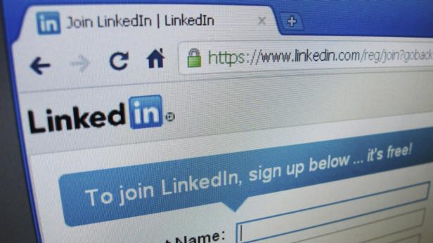 Die Anmeldeseite von LinkedIn wird in einem Browserfenster angezeigt.