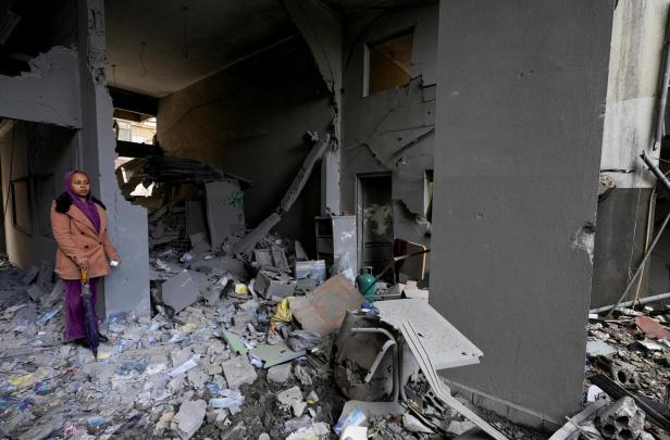 Aftermath of Israeli strikes on the Chiyah district of Beirut's southern suburbs