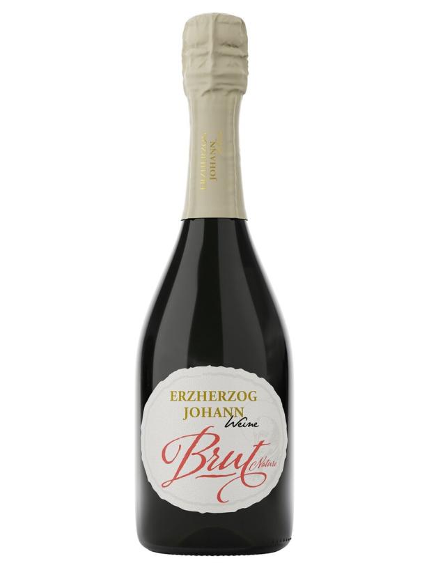 Eine Flasche „Erzherzog Johann Brut Nature“ Sekt.