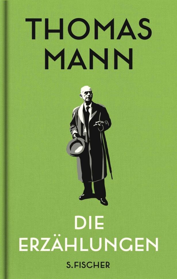 Das Buch „Die Erzählungen“ von Thomas Mann mit einer stilsierten Abbildung des Autors.