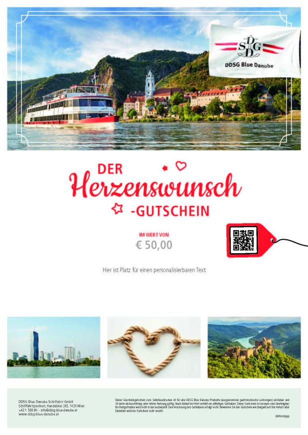 Der Herzenswunsch Gutschein von DDSG.