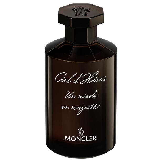 Eine Flasche „Ciel d’Hiver“ von Moncler, ein Duft mit Neroli.