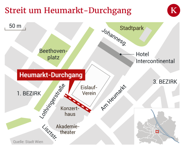 Das Rätsel um den verschwundenen Weg am Wiener Heumarkt