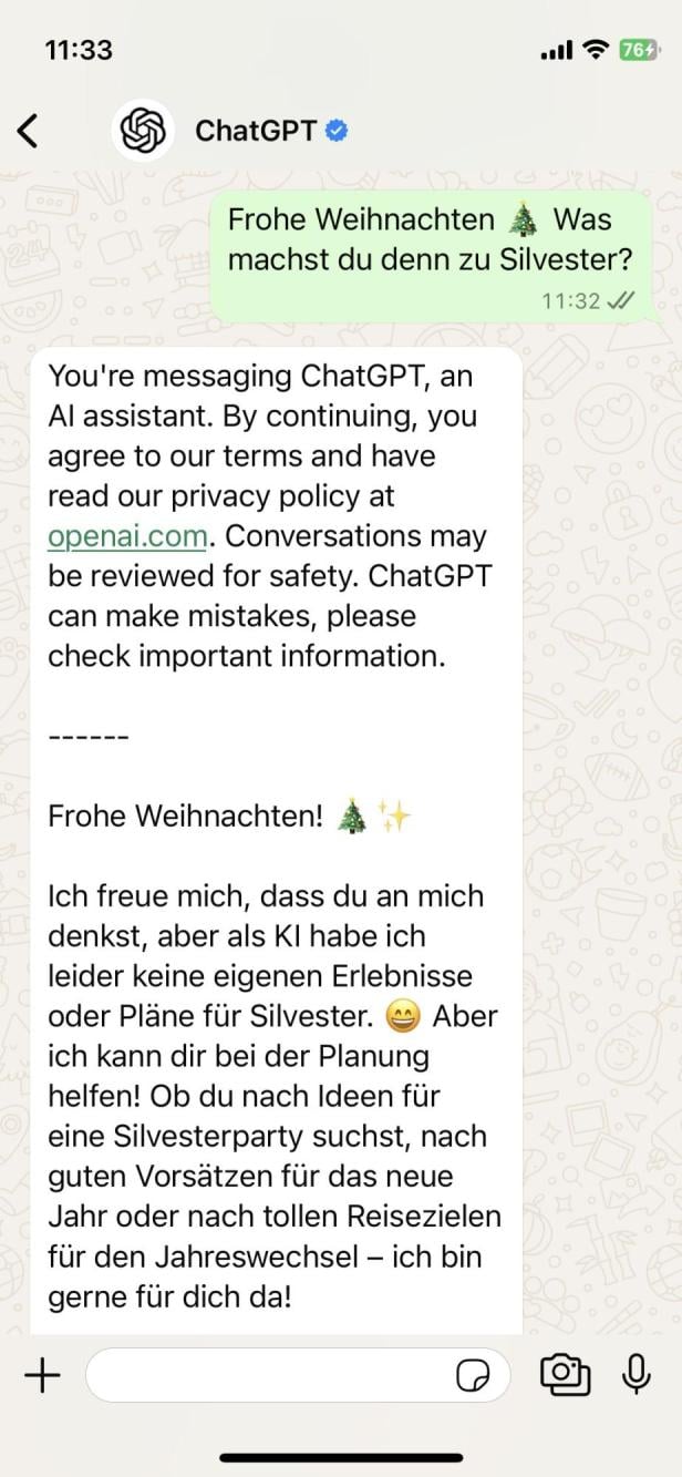 ChatGPT: Auf WhatsApp kann man nun mit der KI chatten