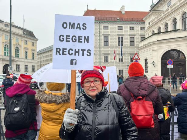 Demo am Ballhausplatz gegen Kickl: "Van der Bellen, schmeiß ihn raus"