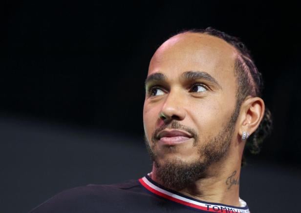 Formula One Mercedes-AMG Petronas F1 Team driver Lewis Hamilton reacts during a farewell event for his team in Kuala Lumpur