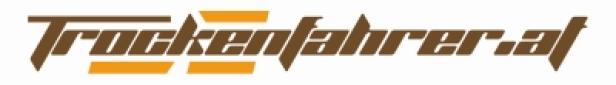 Das Logo von Trockenfahrer.at in Braun und Orange.