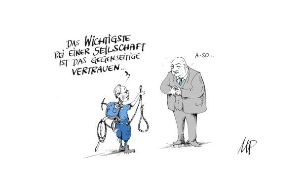 Ein Stück des Weges gemeinsam klettern. Heavy Metall-gewerkschafter