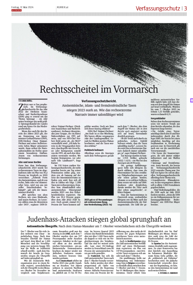 Layout: "Rechtsscheitel im Vormarsch"