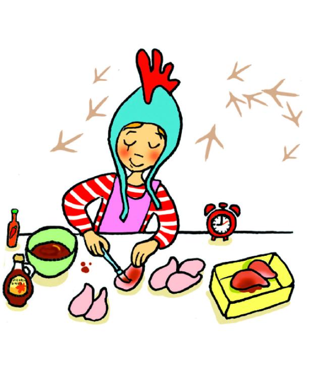 Lilli kocht Hendlhaxln.