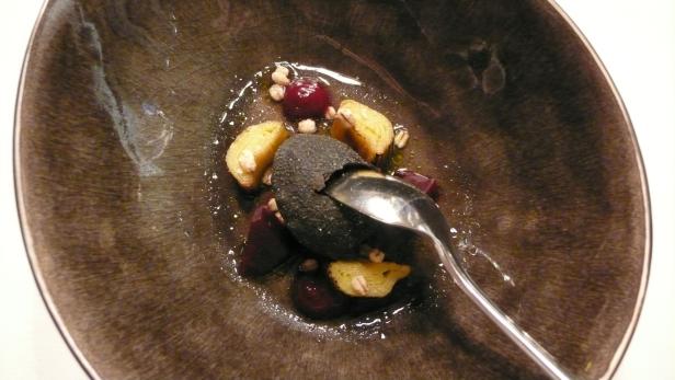 Fermentierte Lauchzwiebeln bei Andreas Döllerer