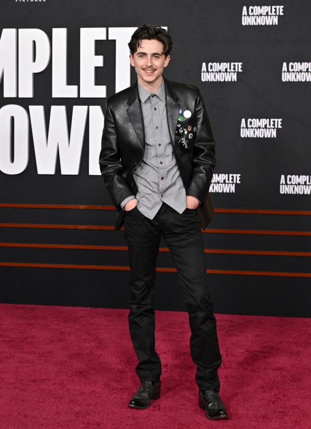 Timothée Chalamet auf dem roten Teppich für „A Complete Unknown“.