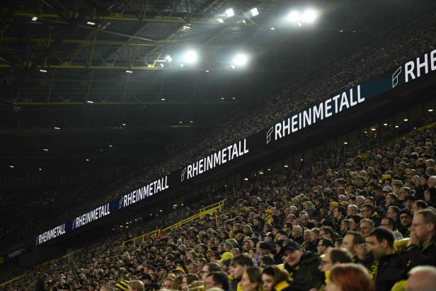 Rheinmetall-Plakate im BVB-Stadion: Der Rüstungskonzern taugt nun als Fußballsponsor