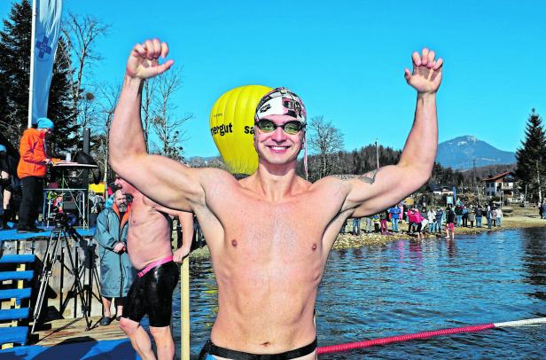 Basketball-Obmann wurde Vizestaatsmeister im Eisschwimmen