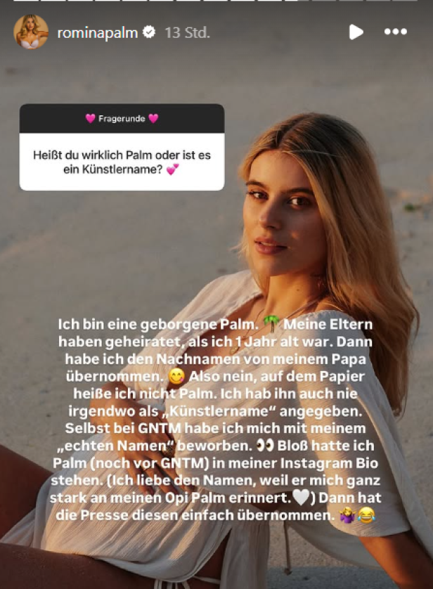 Romina Palm: Ex-"GNTM"-Kandidatin lüftet Geheimnis um Baby-Namen