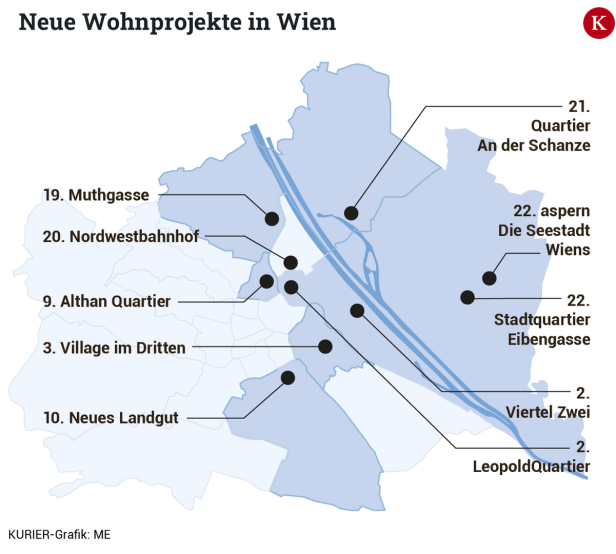 Wohnen in Wien: Hier entstehen neue Stadtquartiere