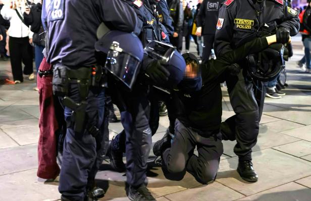 AKADEMIKERBALL: DEMONSTRATION Akademikerball: Rosenkranz wandte sich an Gäste, Kurzer Tumult bei Kundgebung
