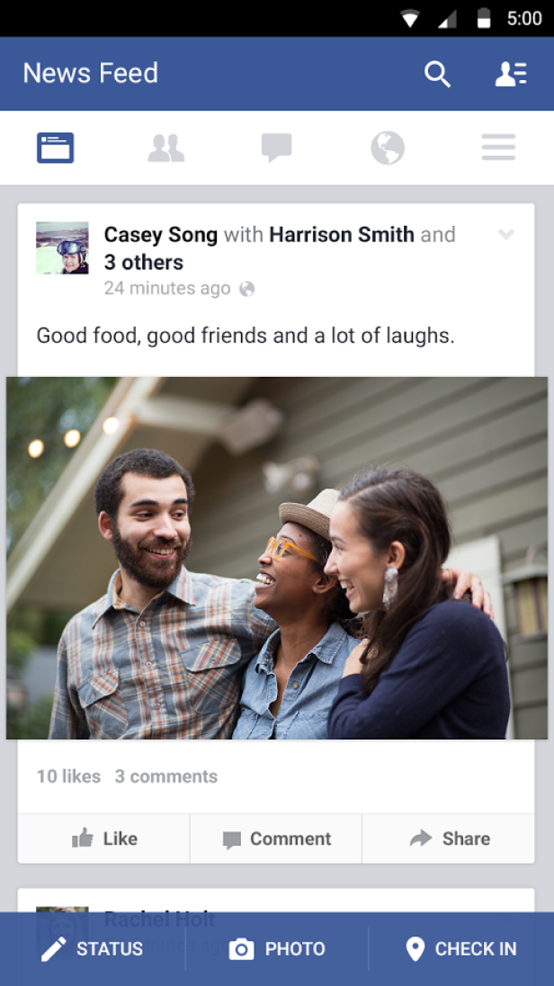 Facebook - App-Image - Google Play App Mobile Halbzeit bei Facebook