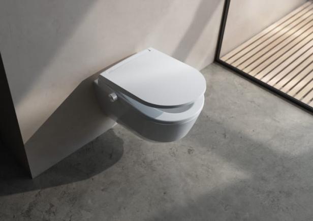 Ein weißes WC.