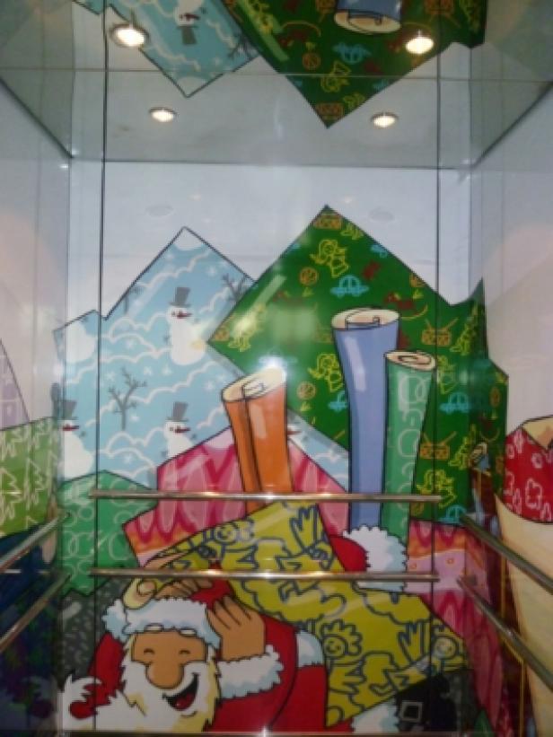 Lift-Werbung/elevAD/Millennium City Wien (c: elevad)