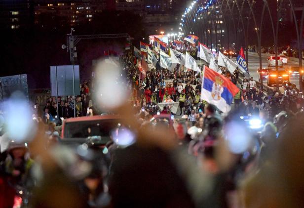 SERBIA-POLITICS-DEMONSTRATION-ACCIDENT SERBIA-POLITICS-DEMONSTRATION-ACCIDENT