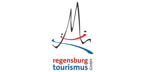 Das Logo von Regensburg Tourismus GmbH mit stilisierter Skyline.