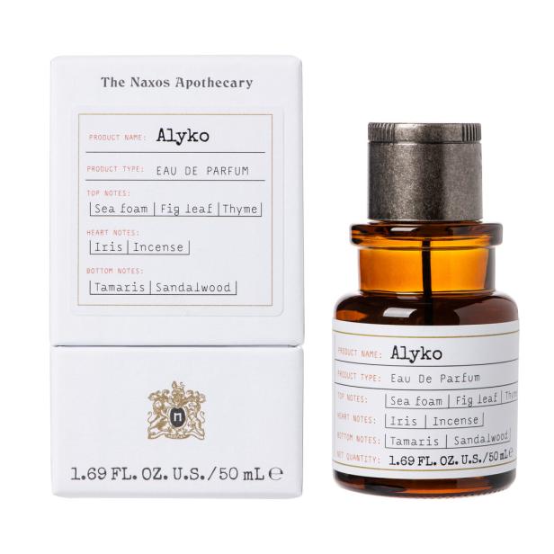 Das „Alyko“ Eau de Parfum von The Naxos Apothecary mit Noten von Meerschaum, Feigenblatt, Iris und Sandelholz.
