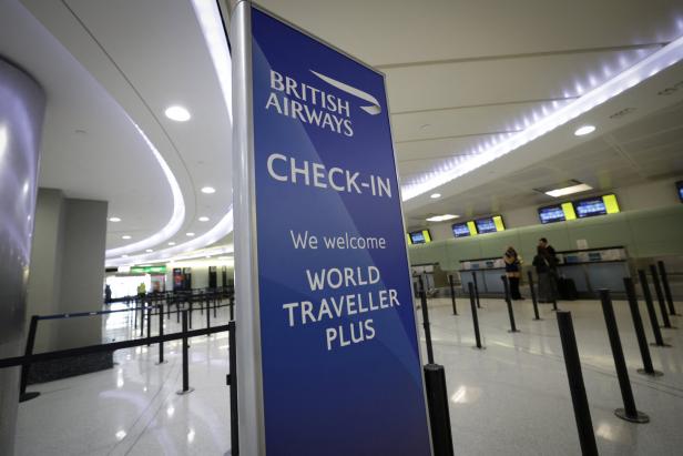 British Airways check-in area closed at Newark International Airport following the closure of London Heathrow Airport, in Newark London Heathrow nach Flugchaos zurück im Vollbetrieb