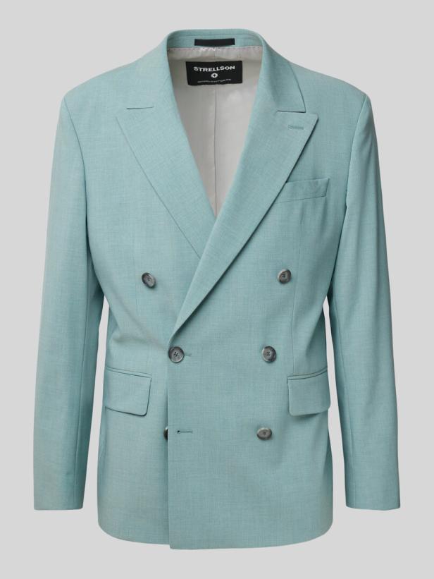 Ein hellblauer zweireihiger Blazer der Marke Strellson.