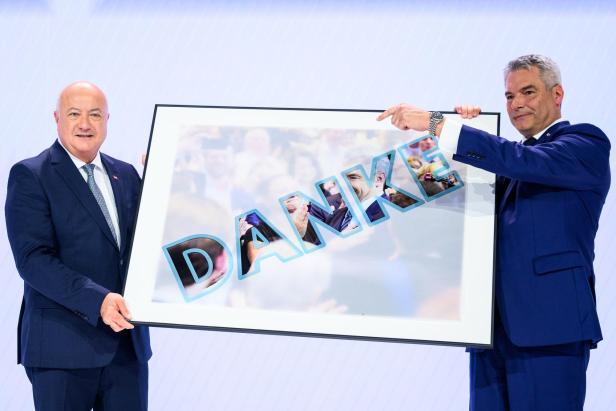 41. ORDENTLICHER ÖVP-BUNDESPARTEITAG: STOCKER / NEHAMMER Christian Stocker mit 98,42 Prozent zum ÖVP-Chef gewählt