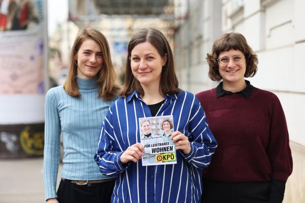 Spitzenkandidatin Barbara Urbanic (mitte), Listenzweite Angelika Adensamer (rechts) und Listendritte Anna Svec (links)