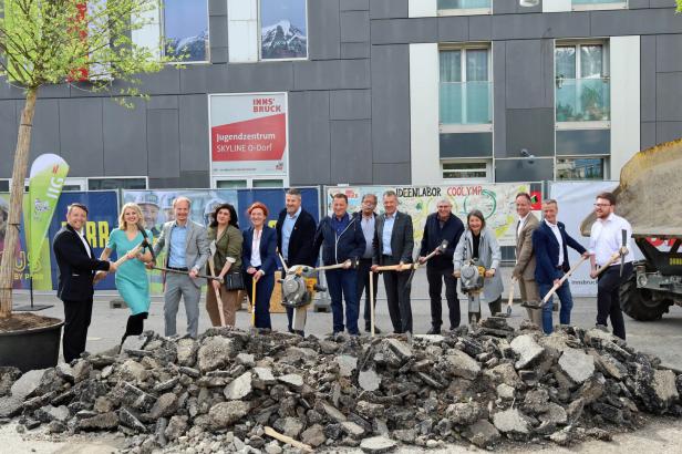 Coolymp: Start der Bauarbeiten am Lugger-Platz im O-Dorf Abkühlung für das Olympische Dorf in der Hitzestadt Innsbruck