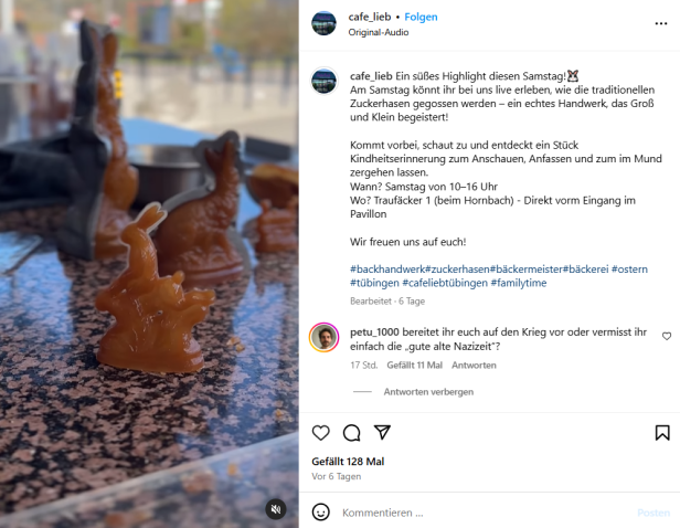 Osterhasen auf Panzern: Bäckerei erntet Kritik für Kriegsmotive