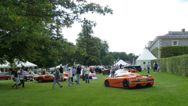 Gut geparkt: Sportflitzer von Koenigsegg (vorne re.) bis Mini Cooper.
