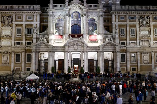 Prayer service at the Papal Basilica of Saint Mary Major, in Rome