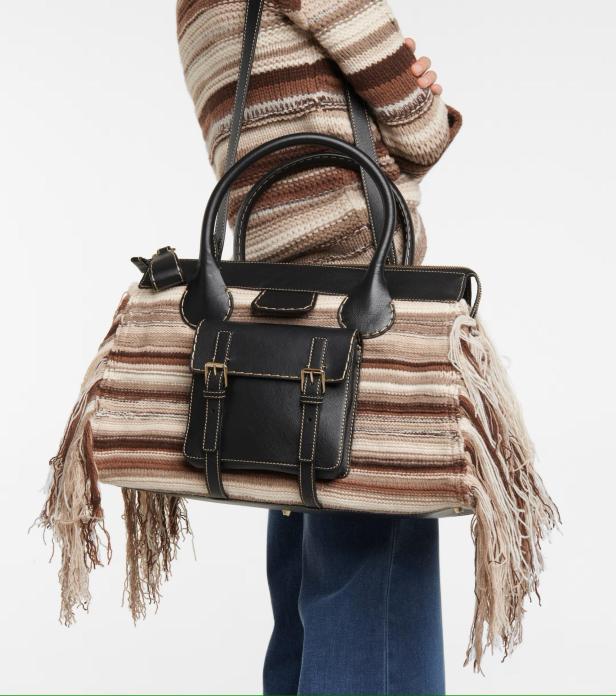 Die „Edith Medium“ Tote von Chloé aus Kaschmir und Leder.