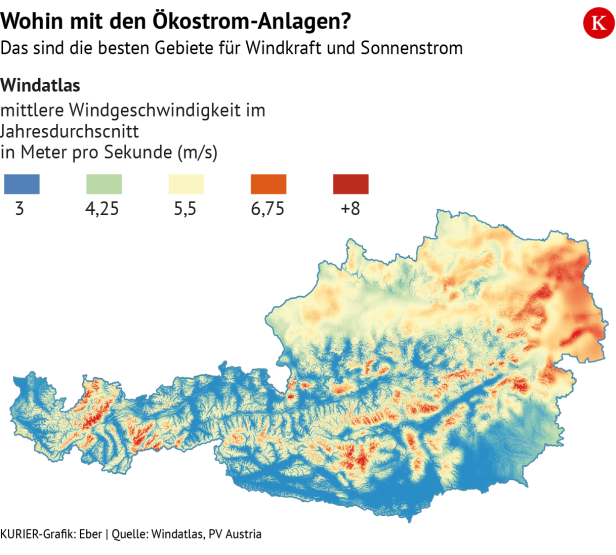 Windatlas für Österreich