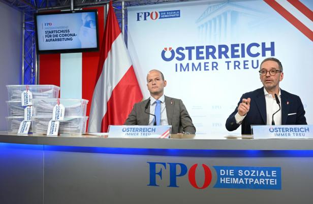 Michael Schilchegger, Herbert Kickl PK FPÖ "STARTSCHUSS FÜR DIE CORONA-AUFARBEITUNG": SCHILCHEGGER / KICKL