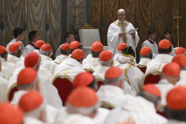 Pope Leo XIV celebrates Mass with the Cardinal electors in the Sistine Chapel