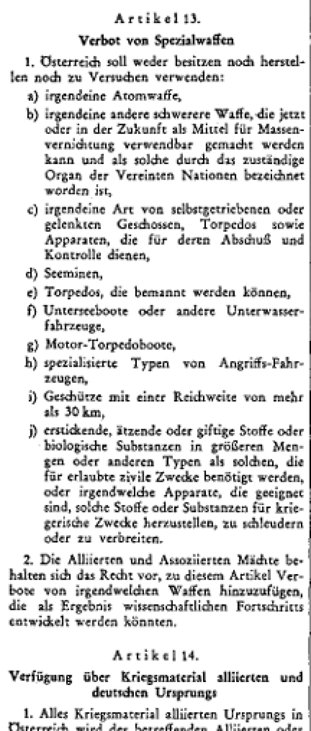 Artikel 13 Staatsvertrag