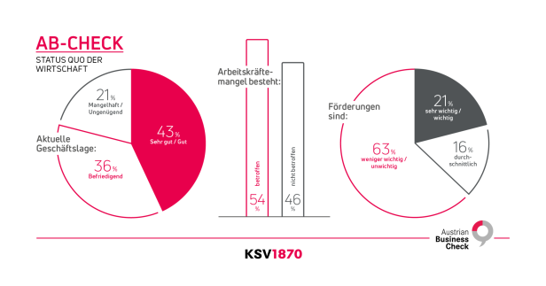 Auf der Grafik wird die aktuelle finanzielle Wirtschaftslage in Kreisdiagrammen dargestellt.