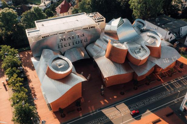 Das Marta Herford Museum aus der Vogelperspektive.