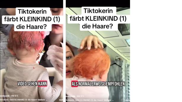 Frau färbt einjähriger Tochter die Haare