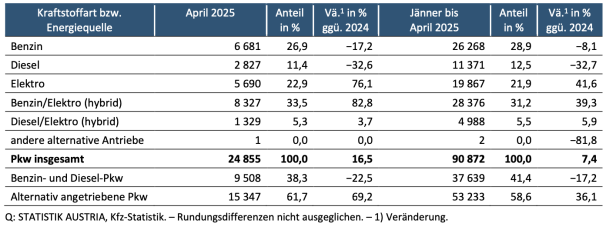 STATISTIK AUSTRIA, Kfz-Statistik.
