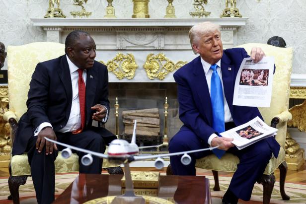 U.S. President Donald Trump meets South African President Cyril Ramaphosa at the White house U.S. President Donald Trump meets South African President Cyril Ramaphosa at the White house