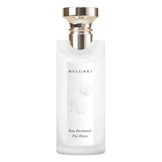 Eine Flasche „Eau Parfumée Thé Blanc“ von Bulgari.
