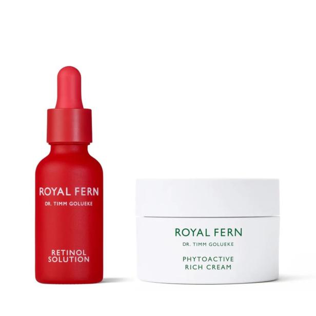 Eine Retinol-Lösung und eine reichhaltige Creme von Royal Fern, Dr. Timm Golueke.