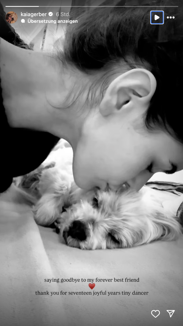Kaia Gerber mit ihrem Hund Kaia Gerber mit ihrem Hund